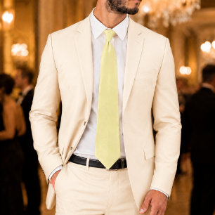 Gravata Ivory Luminary Luxo em Marfim e Design Amarelo S