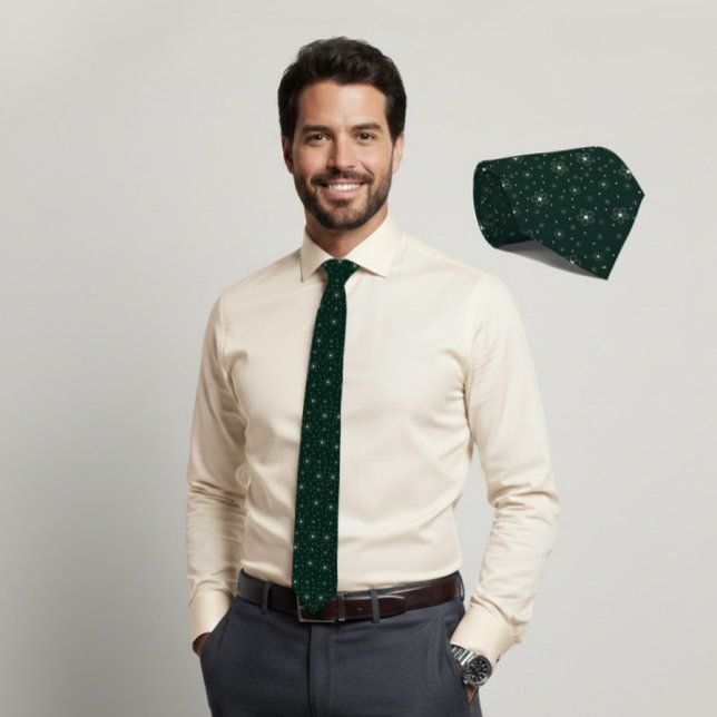 Gravata Ivory Micro Floral Dark Green Tie (Criador carregado)