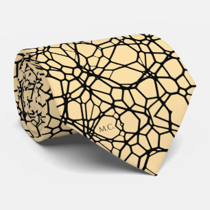 Gravata Ivory Playful Quirky Geométrico Linnear Monograma