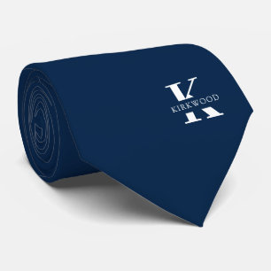 Gravata Ivy League Blue Monograma Elegante+Nome De dois