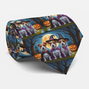 Gravata Jack Russell Dogs Pumpkin Halloween Engraçado
