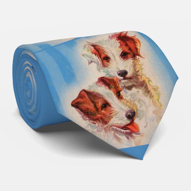 Gravata Jack Russell terriers impressão (Rolled)