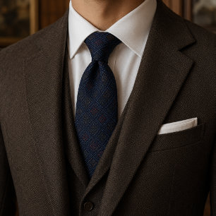 Gravata Jacquard Dobby Imperial Navy