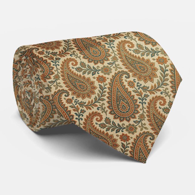 Gravata Jacquard Falso Seda | Luxo Paisley Gentleman's (Rolled)