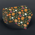 Gravata Janta de Ação de Graças Verde sobre a Turquia<br><div class="desc">Momento temático e moderno de Ação de Graças,  empate no pescoço,  com ilustração do janto da turquia.</div>