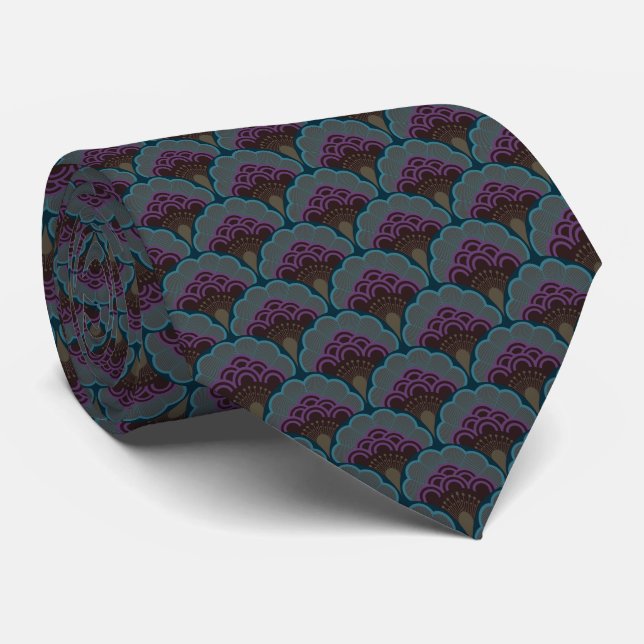 Gravata Japanese art deco style_Midnight (Rolled)