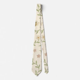 Gravata Jardim de Abelhas ao Luar – Floral Cottagecore 