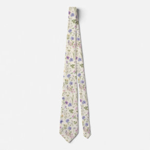 Gravata Jardim de flores silvestres aquarela Primavera Pra