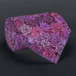 Gravata Jardim de sucata em rosa e violeta<br><div class="desc">Padrão desenhado à mão com várias plantas suculentas.</div>