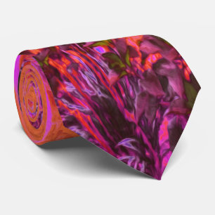 Gravata Jardim Impressionístico Trippy Magenta e Orange