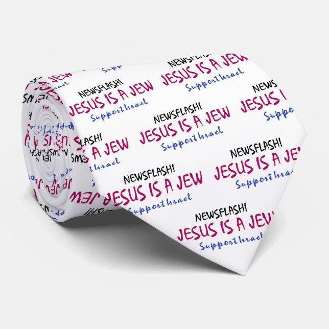 Gravata Jesus is a Jew Neck Tie (Rolled)