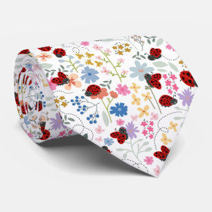 Gravata Joaninhas Flores Silvestres Floral Caprichosa