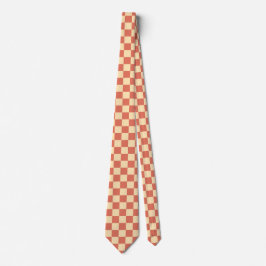Gravata Jockey Silks Checkerboard Terracotta Cream Derby
