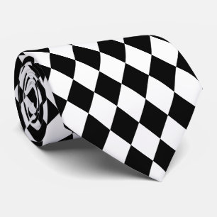 Gravata Jockey Silks Diamante Preto e Branco