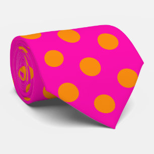 Gravata Jockey Silks Dots Hot Pink e Orange Derby