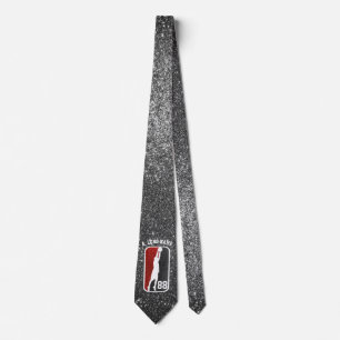 Gravata Jogador de Basquete Vermelho e Negro Personalizado
