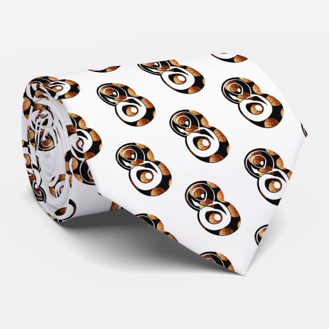 Gravata Jogadores De Basquete Número Oito Com Bolas De Bas (Rolled)