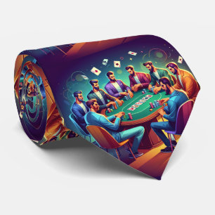 Gravata Jogo de Poker de Cartões do Cara