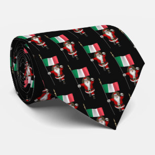 Gravata Jolly Santa Claus Com Bandeira Da Itália