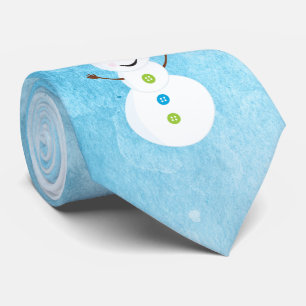 Gravata Jolly Snowman Papai noel Boné Texturizado Azul co