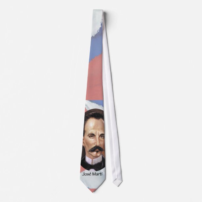 Gravata José Marti sobre Bandeira Cubana (Frente)