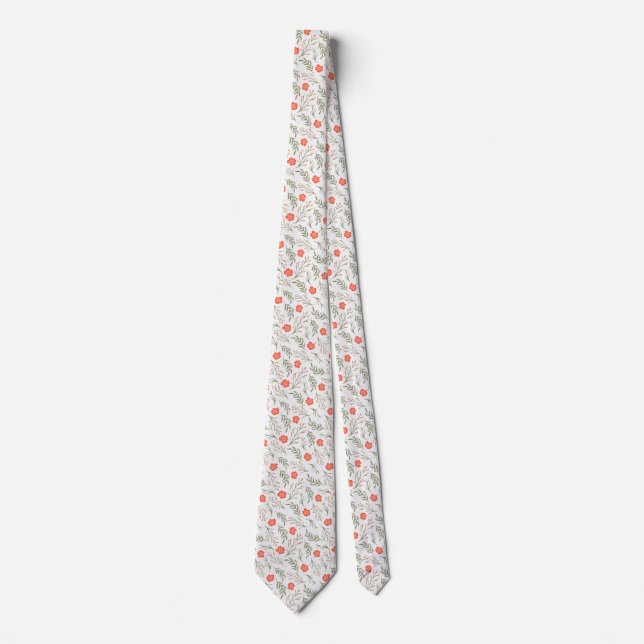 Gravata Joyful Winter Floral Pattern Holiday Tie (Frente)
