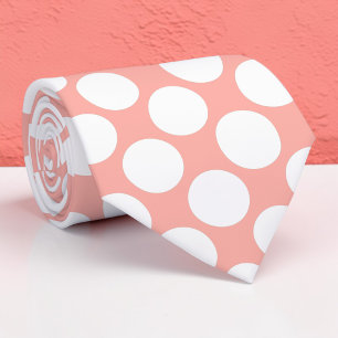 Gravata Jumbo Bolinhas Personalizada Salmão