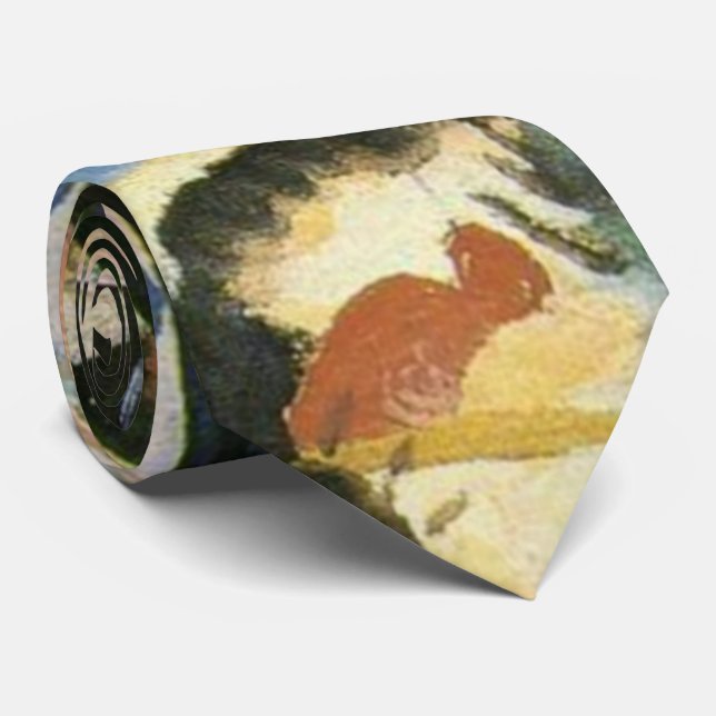 Gravata Kandinsky Black Spot Abstrato (Rolled)