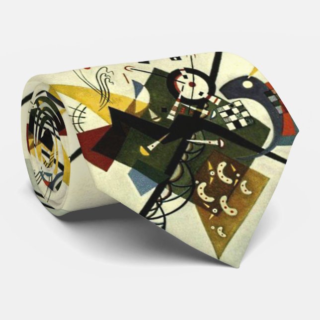 Gravata Kandinsky em Branco II (Rolled)