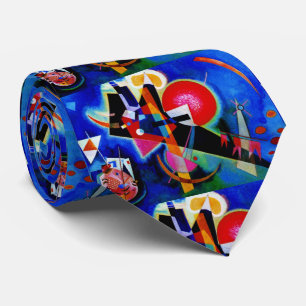 Gravata Kandinsky na pintura do abstrato do azul