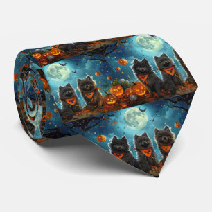 Gravata Keeshond Halloween Spooky