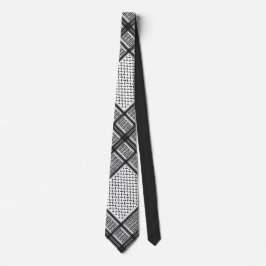 Gravata Keffiyeh Palestina preto e branco