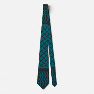 Gravata keffiyeh palestino preto e azul