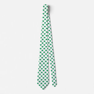 Gravata Kelly Green Polka Hearts em branco