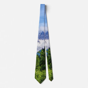 Gravata Kenai Fjords Snowy Mountain Neck Tie