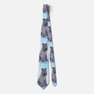 Gravata Kerry Blue Terrier pintando uma pintura cãozinha 
