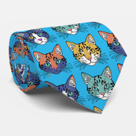 Gravata Kitten Pattern Neck Tie
