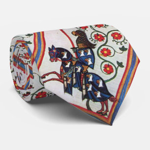 Gravata KNIGHT AZUL NA MINIatura medieval HORSEBACK