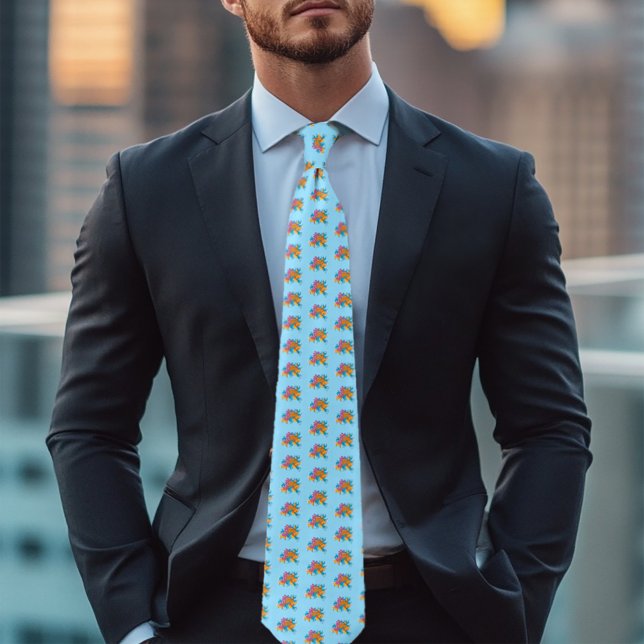 Gravata Koi Fish Lotus Cherry Blossoms (Criador carregado)