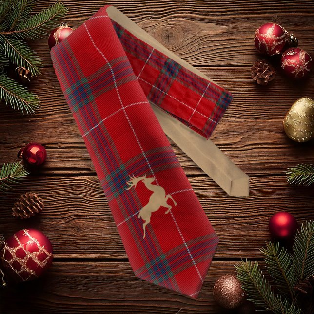 Gravata Kraft Reindeer Tartan Red ID589 (Criador carregado)