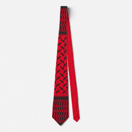Gravata kuffiya palestino preto e vermelho