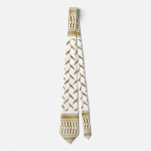 Kuffiyeh Palestino Dourado e branco