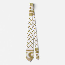 Gravata Kuffiyeh Palestino Dourado e branco