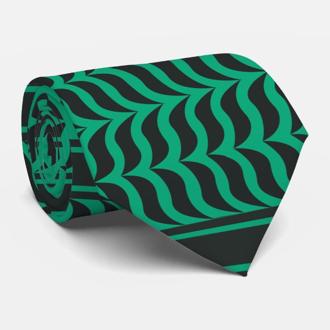 Gravata kufia palestina preta e verde (Rolled)