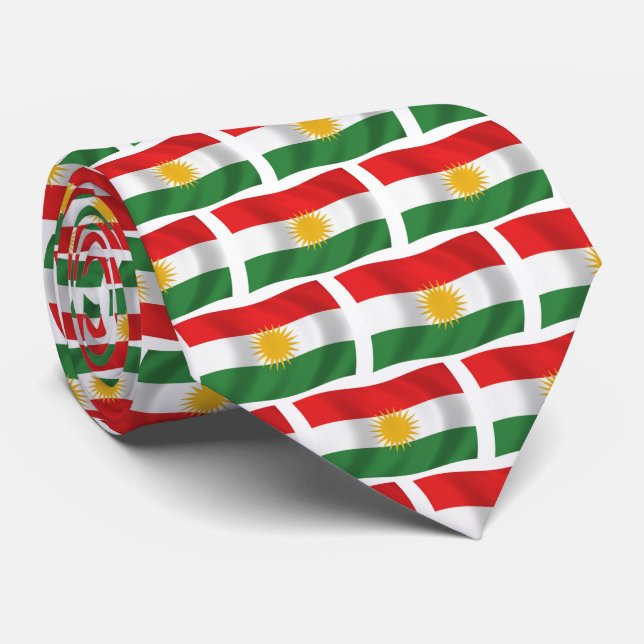 Gravata Kurdistan Flag Tie (Rolled)