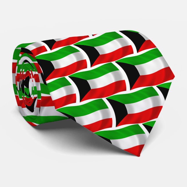 Gravata Kuwait Flag Tie (Rolled)