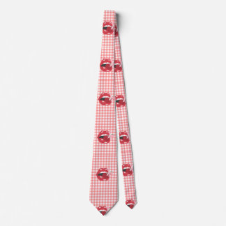 Gravata Lábios Quentes de Cherry Red Coquette