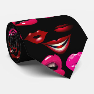 Gravata Lábios Sensuais Hilariante Funky Gigolô Playboy