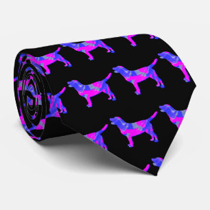 Gravata Labrador Retriever Cachorro Rosa Silhueta Negra