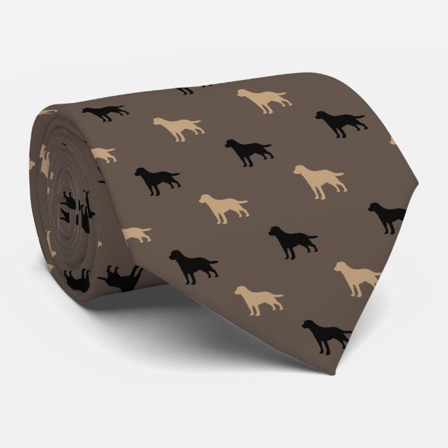 Gravata Labrador Retriever sua cor de fundo (Rolled)